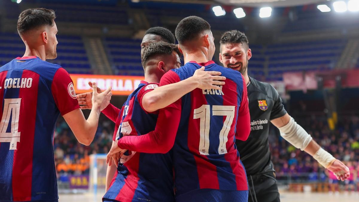 Los azulgranas celebran un gol