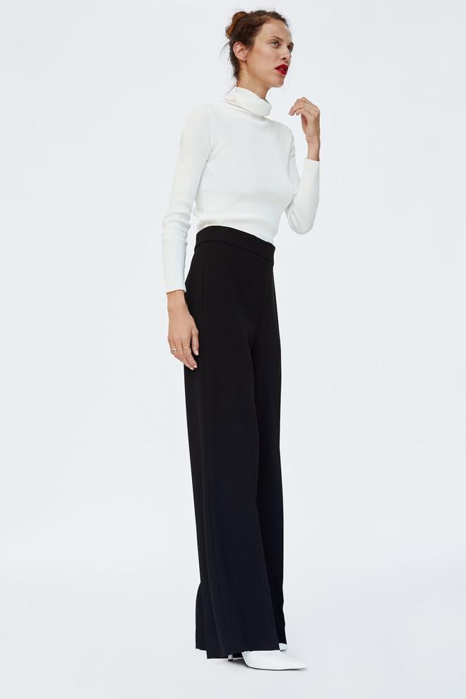 Pantalón negro fluido de Zara