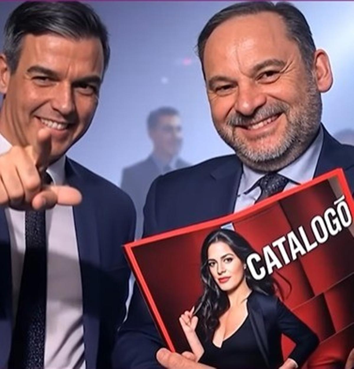 Sánchez y Ábalos, una imagen creada por IA por el PP.