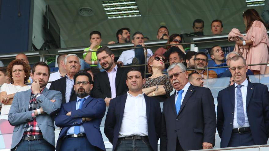 La imagen del palco de La Rosaleda, sin ningún miembro de la familia Al-Thani ni directivos, durante el partido contra la Real Sociedad el pasado domingo.