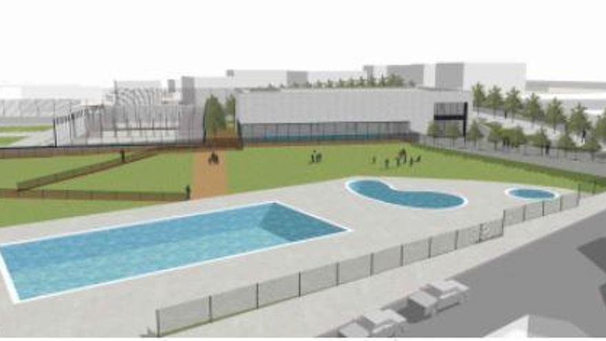 Imatge virtual de com quedarà el futur complex al costat de les piscines d&#039;estiu