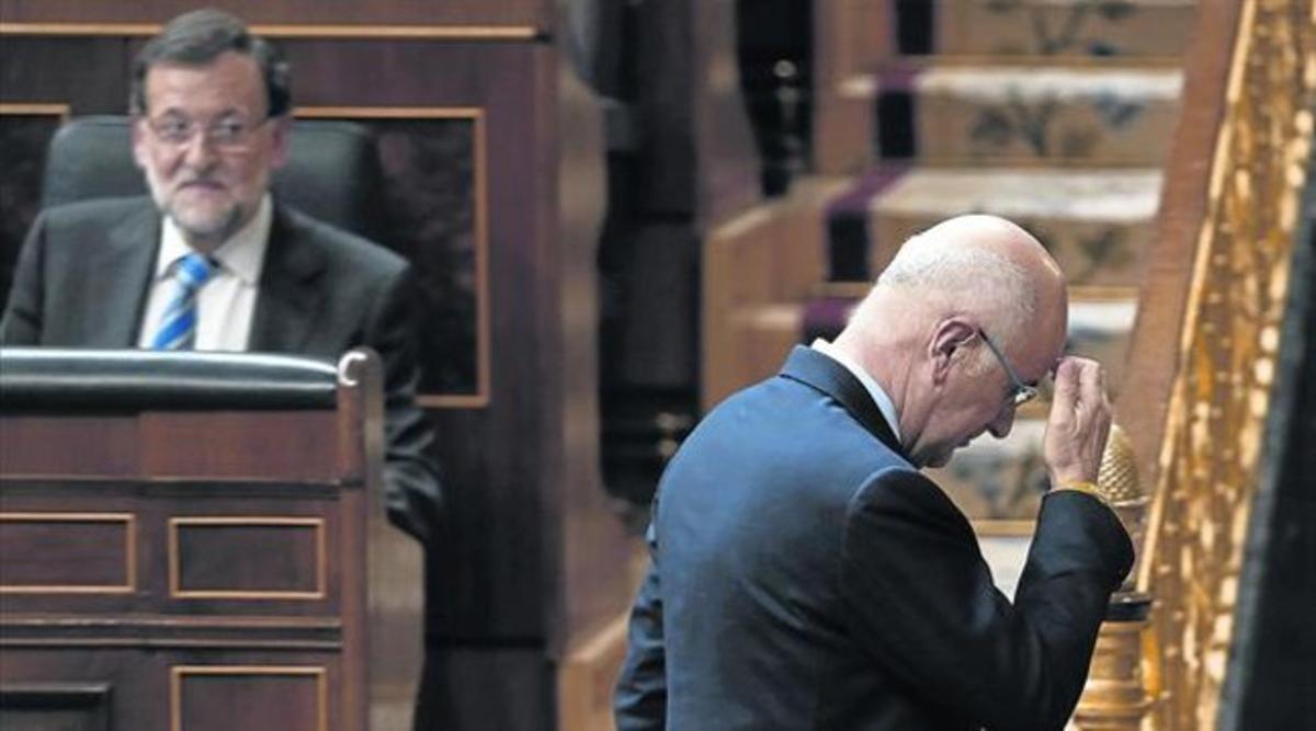 El líder del grup de CiU al Congrés, Josep Antoni Duran Lleida, ahir al Congrés dels Diputats.