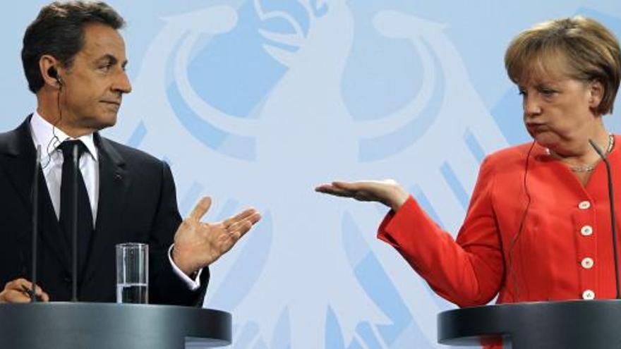 Sarkozy y Merkel, en una cumbre bilateral el pasado junio.