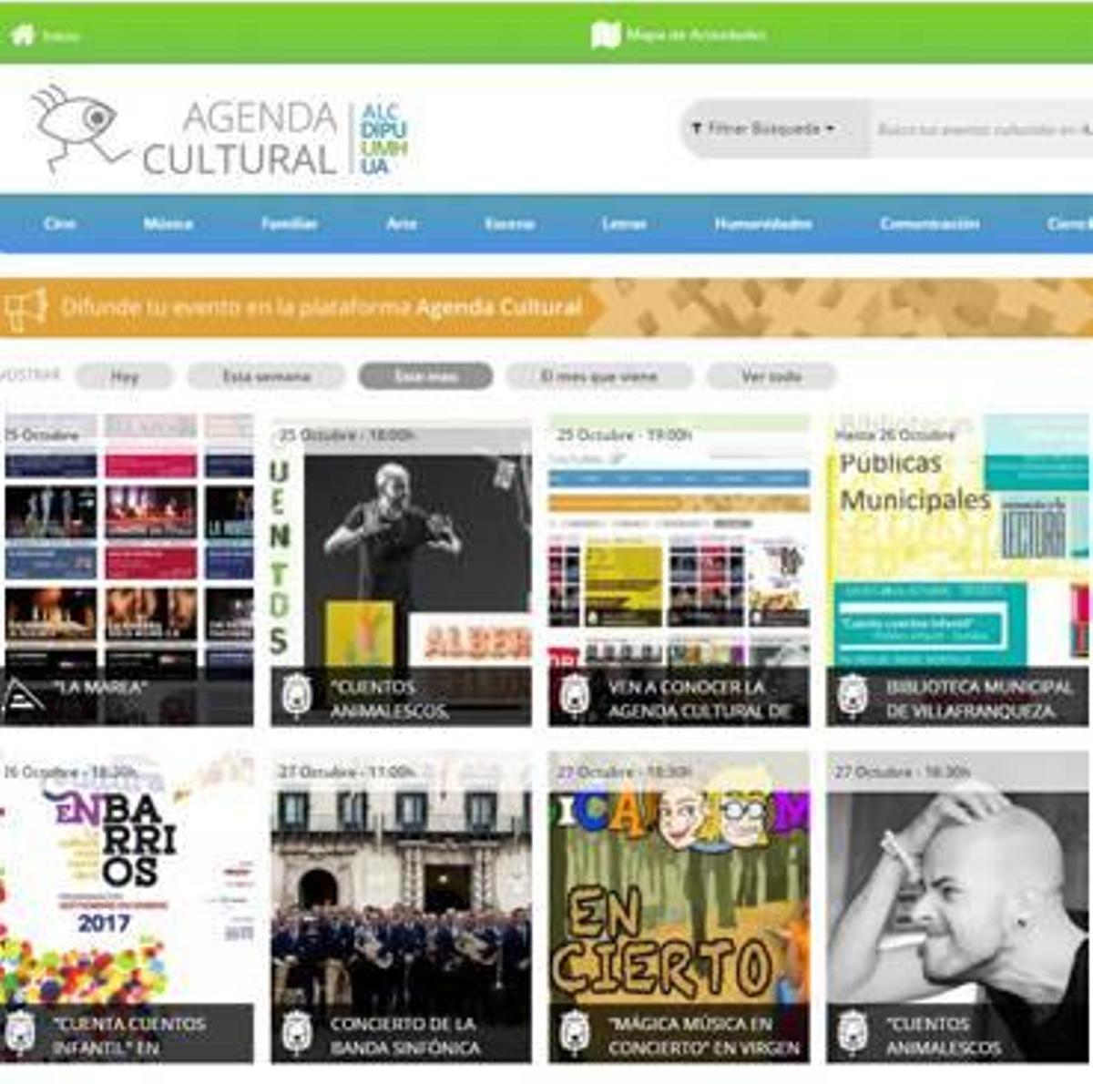 Imagen de la web de la agenda cultural.