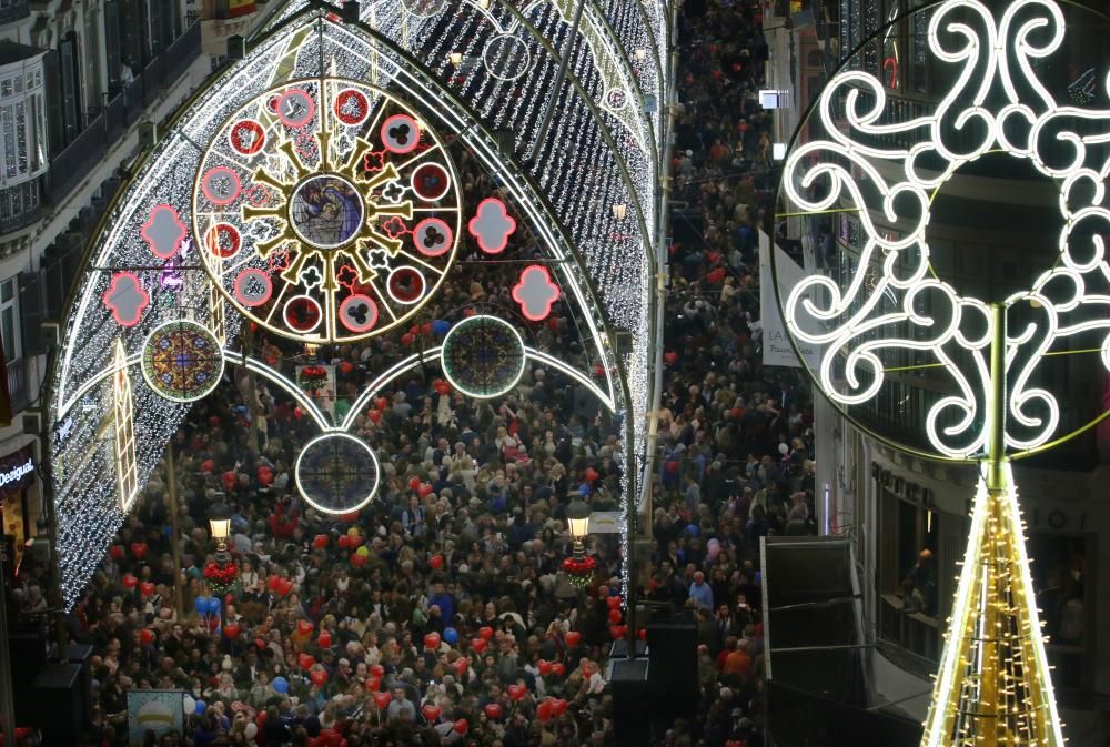 El encendido de las luces de Navidad de la calle Larios