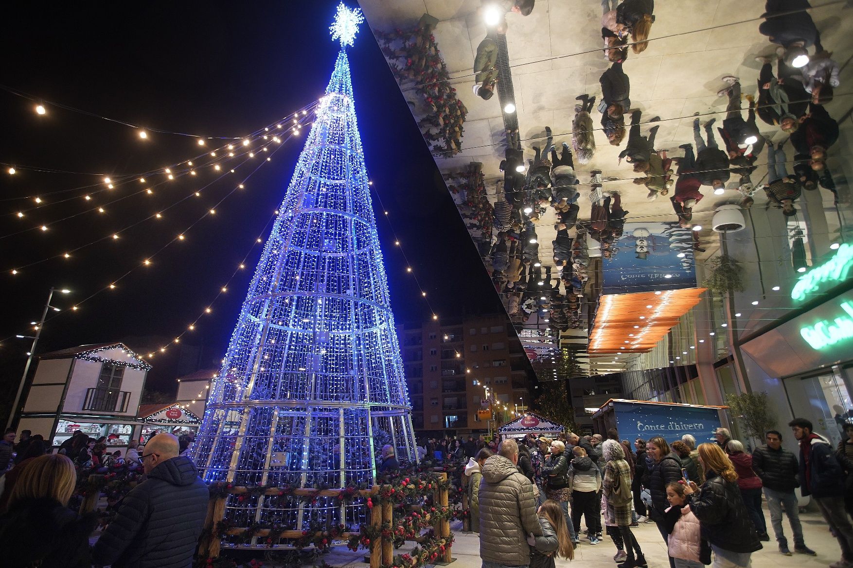Les imatges de l'obertura de les llums de Nadal al Corte Inglés de Girona