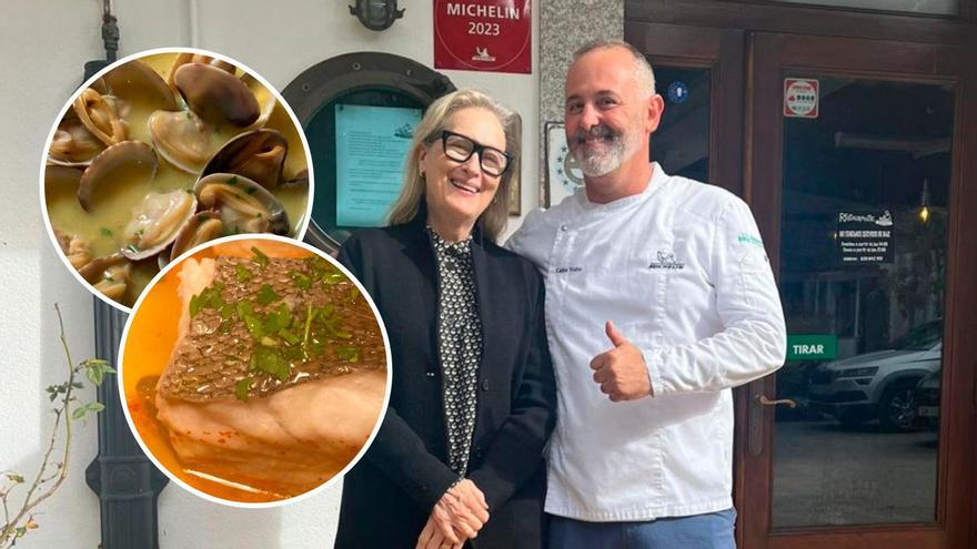 El último festín de Meryl Streep en Asturias: almejas a la marinera, merluza a la sidra y  fabas con cocochas