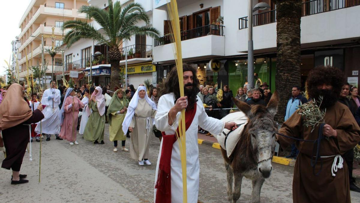 Celebración del Domingo de Ramos en Santa Eulària en 2018. | D.I.