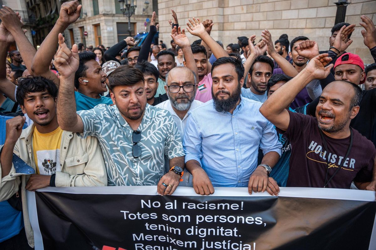 Gran manifestación antiracista en Barcelona