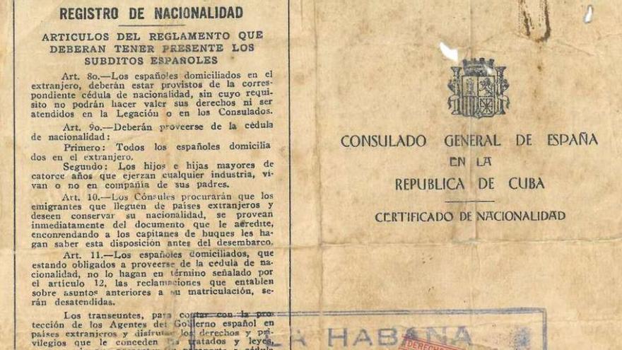 Inscripción consular de 1932.