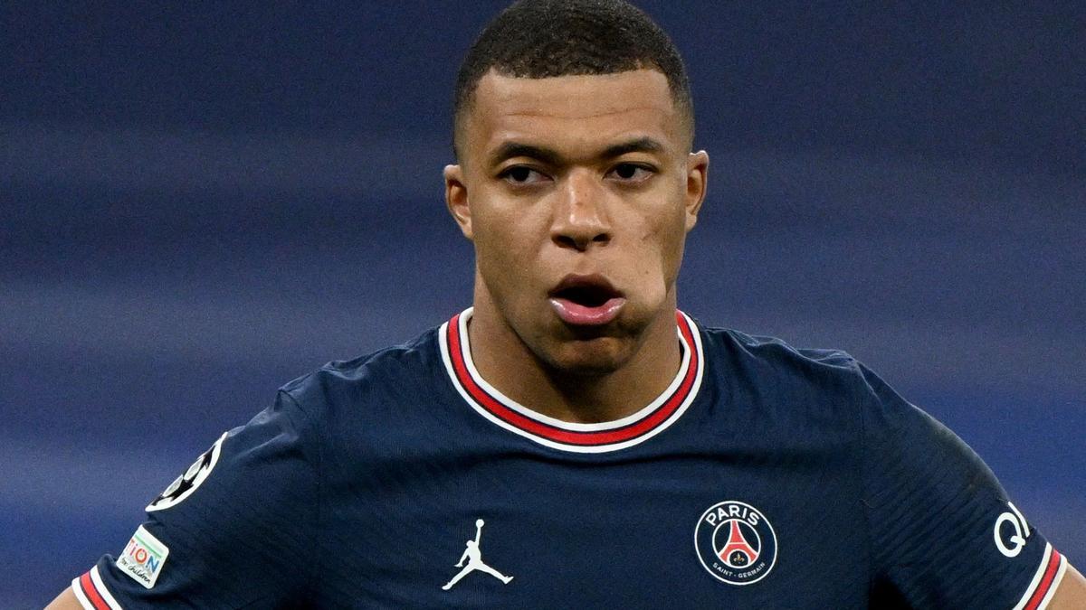 Kylian Mbappé, durante el partido del PSG en el Bernabéu.