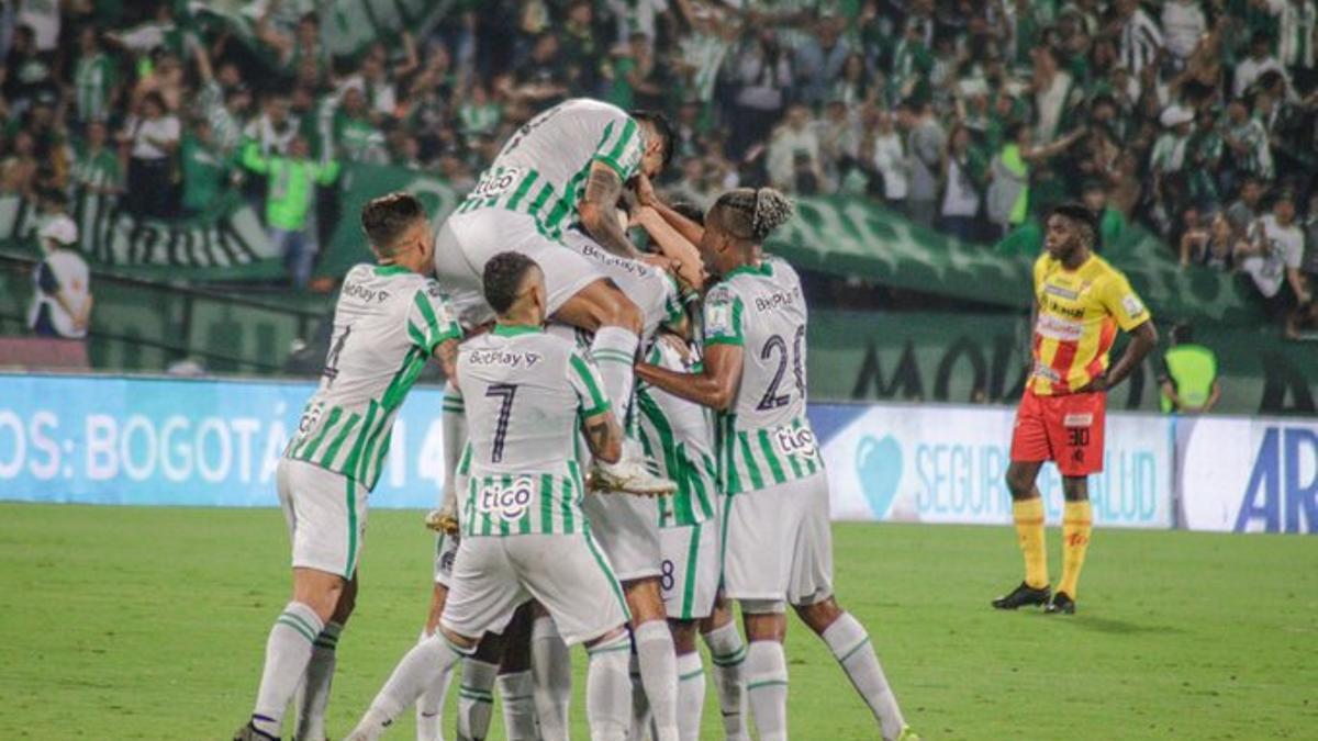 Los jugadores del Atlético Nacional, celebrando.