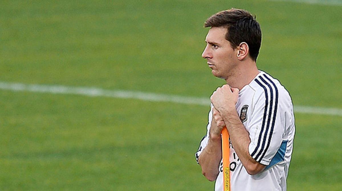Messi, durant un entrenament de la selecció argentina a l’estadi Olímpic de Roma, escenari de l’amistós contra Itàlia. Messi, durant un entrenament de la selecció argentina a l’estadi Olímpic de Roma, escenari de l’amistós contra Itàlia.