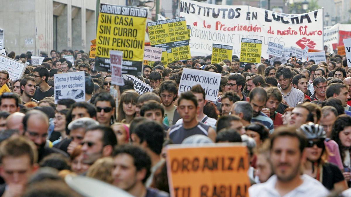 Una manifestación de jóvenes, en una imagen de archivo.