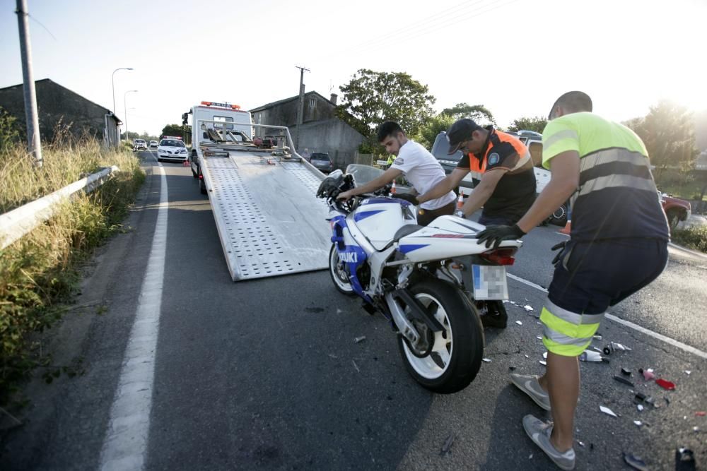 Accidente en la N-640 en Portela