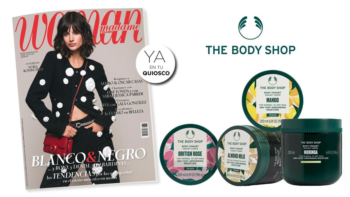 Hidrata tu piel con los body yogurts de The Body Shop que Woman te regala en su número de septiembre.