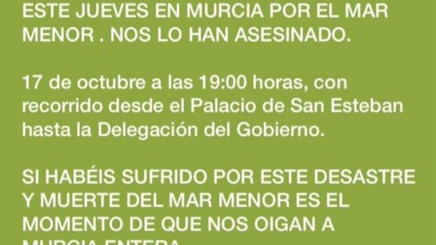 Manifestación en Murcia este jueves convocada en las redes