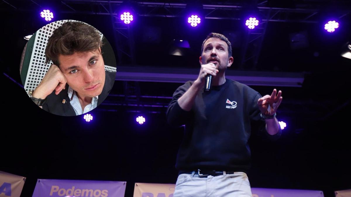 Tensión máxima entre Vito Quiles y Pablo Iglesias a la salida de su mitin de Podemos en Zaragoza