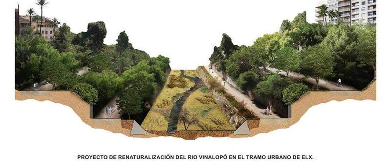 La infografía del Vinalopó sin hormigón presentada por la Concejalía de Medio Ambiente