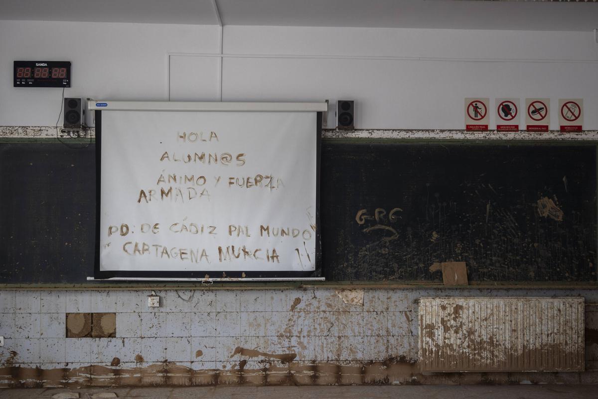 Estado del IES Berenguer Dalmau de Catarroja, que finalmente tuvo que ser derruido tras la dana.