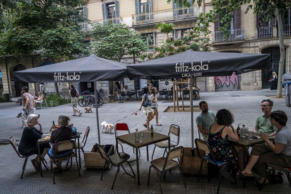 La terraza de La Fuga en Consell de Cent.