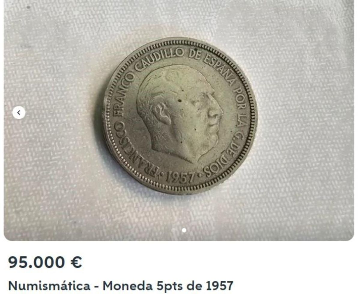El anuncio en Wallapop de la moneda de 5 pesetas