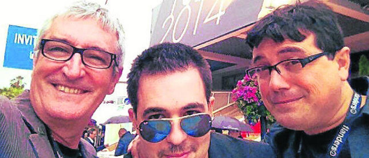 Luis Ivars, Miguel Herrero y Paco Soto, en el Festival de Cannes.