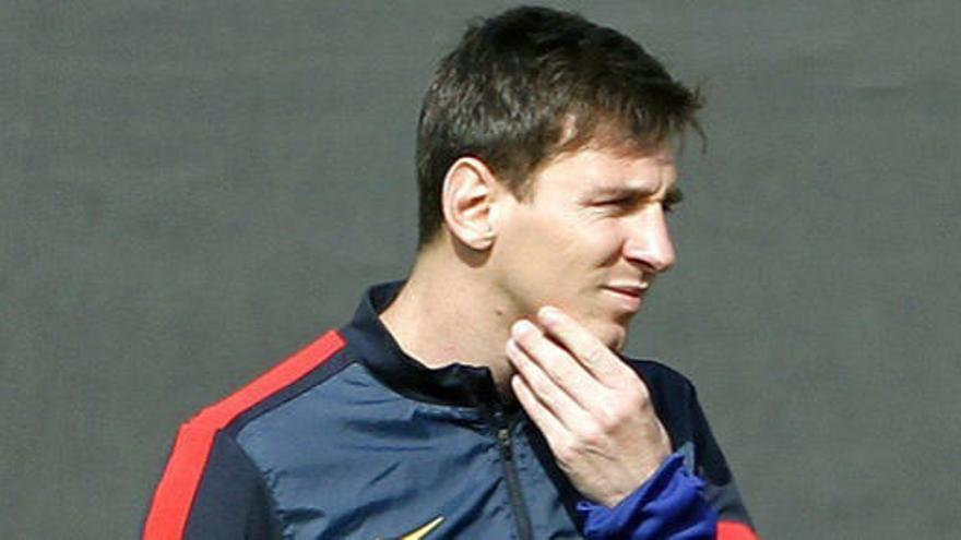 Leo Messi en un entrenamiento