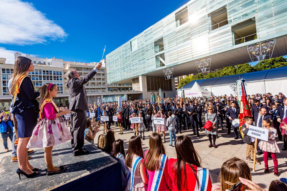 Más de 500 músicos marcan el ritmo en el inicio de las Fiestas de Benidorm