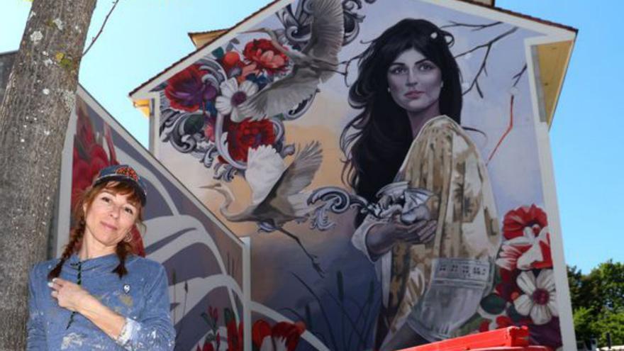 El mural de Lula Goce en A Ramallosa opta a un premio mundial de arte urbano