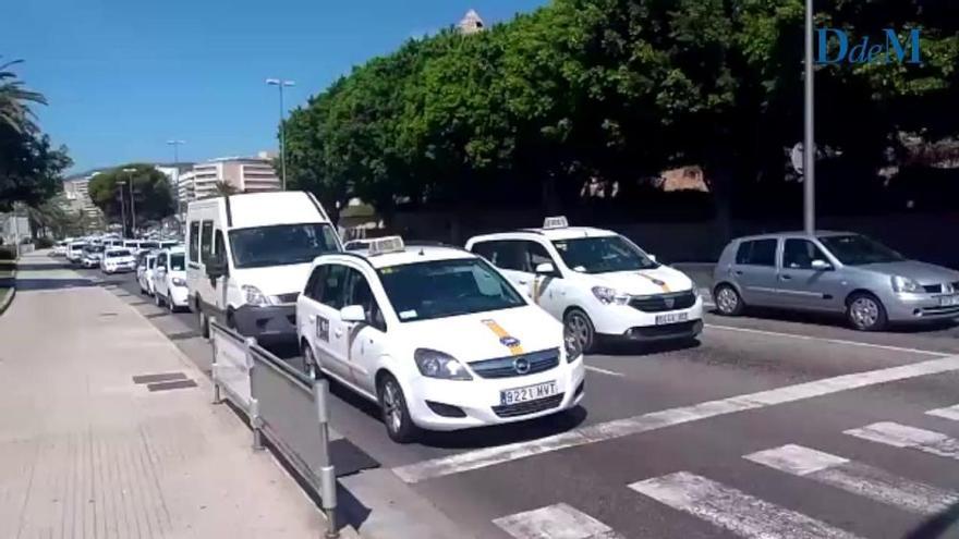 Los taxistas colapsan el paseo marítimo de Palma