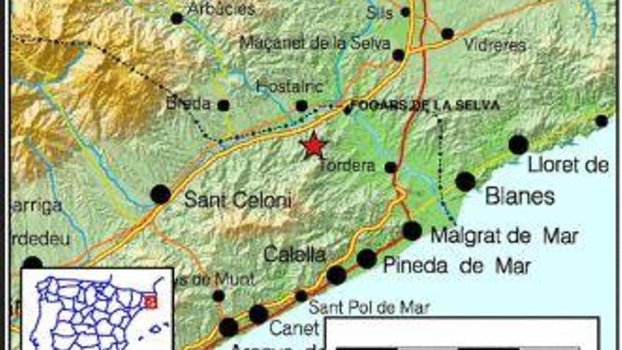 Mapa de la localització de l&#039;epicentre