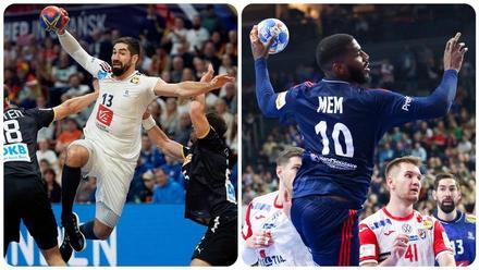 Karabatic y Dika Mem con la selección francesa