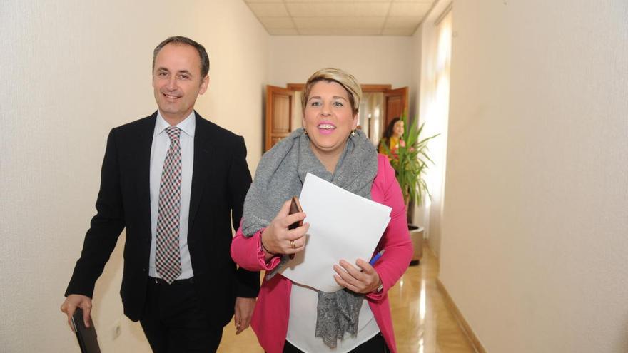 Noelia Arroyo, ayer, antes de la rueda de prensa del Consejo de Gobierno.