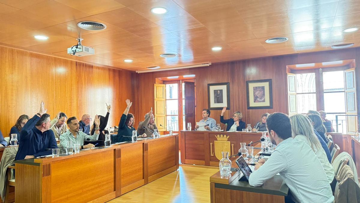 Una de las votaciones del pleno de hoy en Xàbia