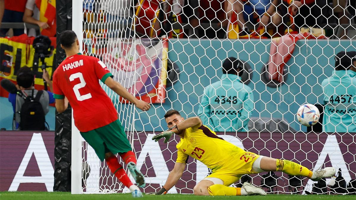 Hakimi marcó 'a lo Panenka' el gol que dio Marruecos el pase a los cuartos del Mundial y que eliminó a España