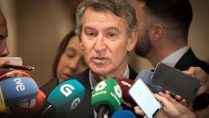 El presidente del PP, Alberto Núñez Feijóo, durante un desayuno informativo de Fórum Europa, en el Real Casino Gran Círculo de Madrid, a 16 de octubre de 2025, en Madrid (España).