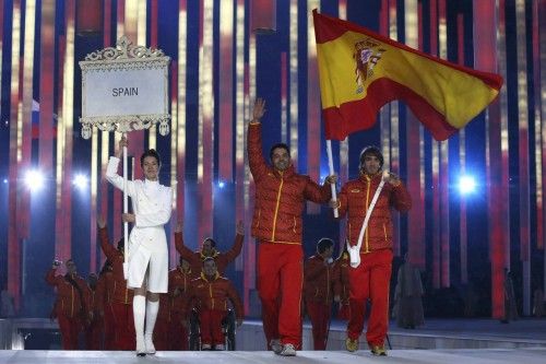 La ceremonia de apertura de los Paralímpicos de Sochi, donde Jon Santacana ha sido el abanderado español