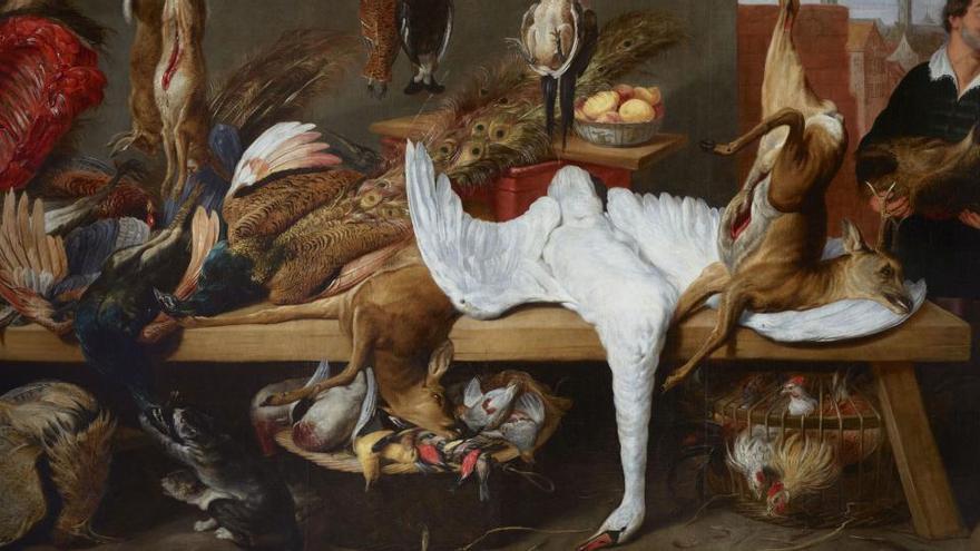 Suchbild mit Ente: &quot;Bodegón de caza muerta&quot;, eines der restaurierten Gemälde.
