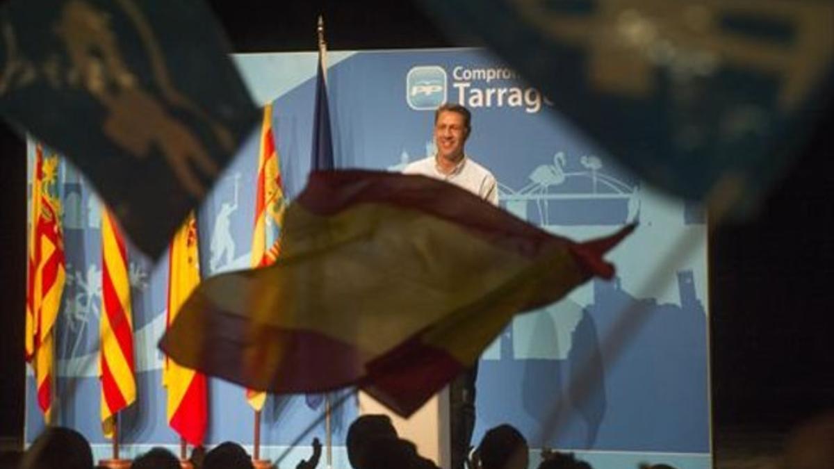 En campaña 8 Xavier García Albio, ayer, durante el acto electoral que celebró en Tortosa.