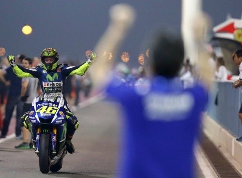 Rossi celebra su victoria