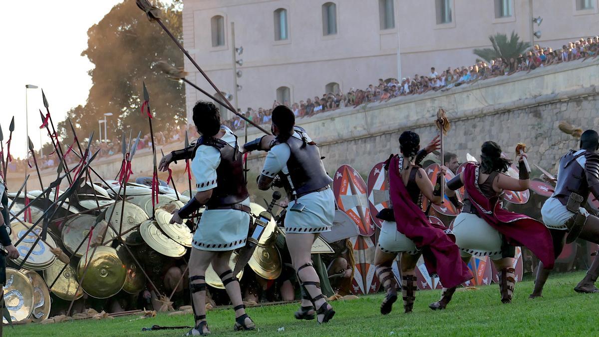 Ataque romano contra las defensas carthaginesas