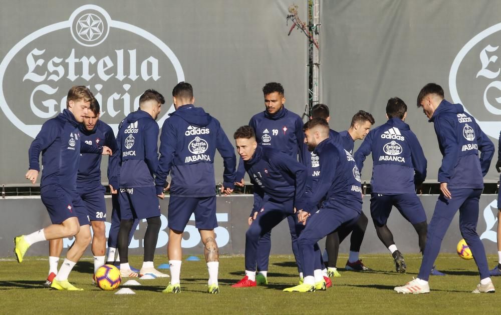 El Celta prepara en A Madroa el partido en Vallecas