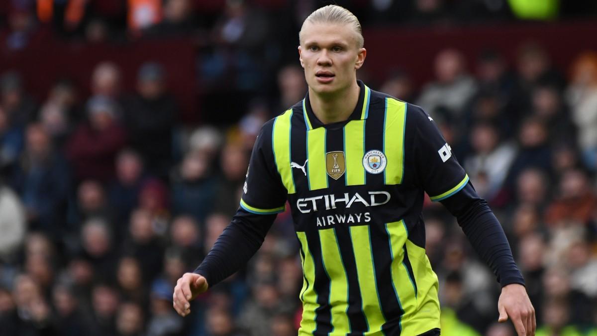 Erling Haaland, en el duelo frente al Aston Villa