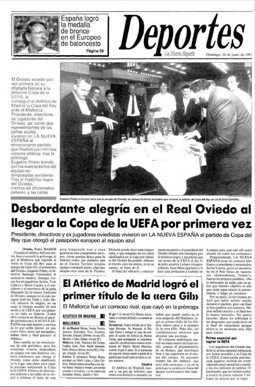 Una página de LA NUEVA ESPAÑA del 29 de junio de 1991.