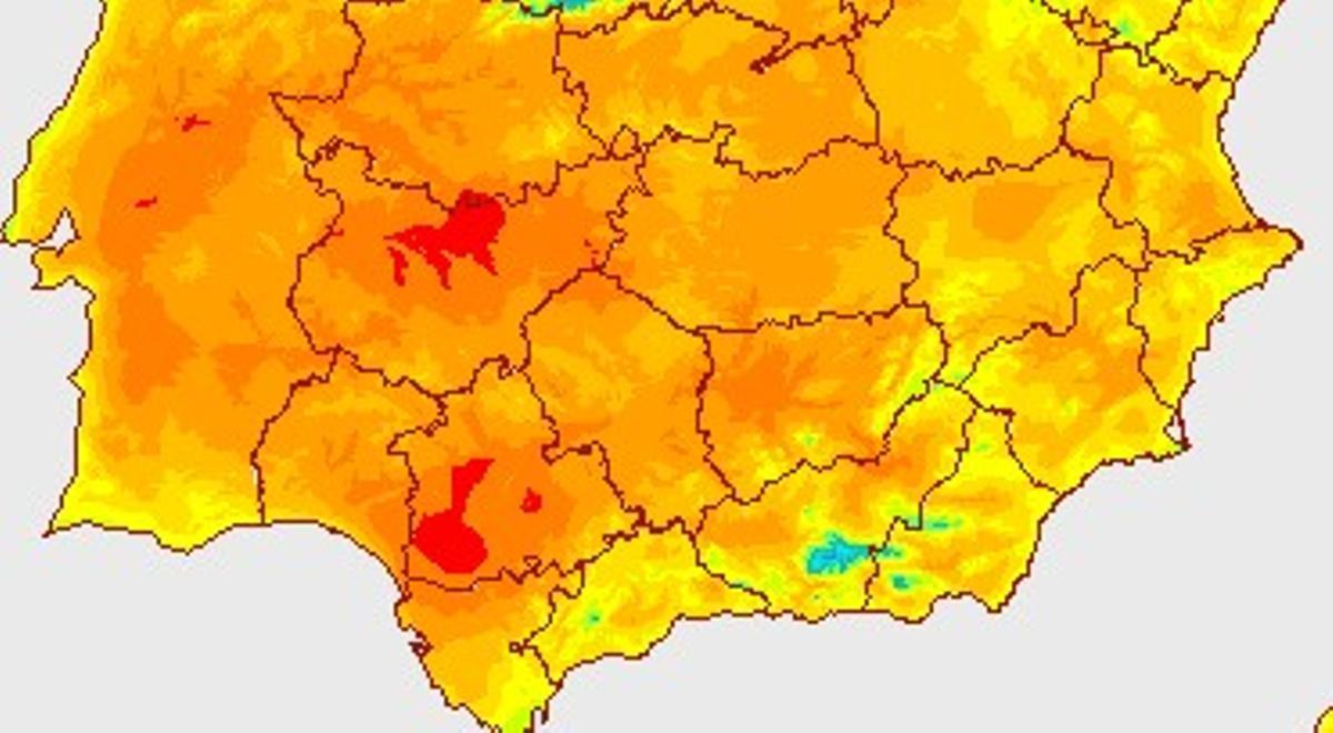 Mapa con las máximas de este sábado.