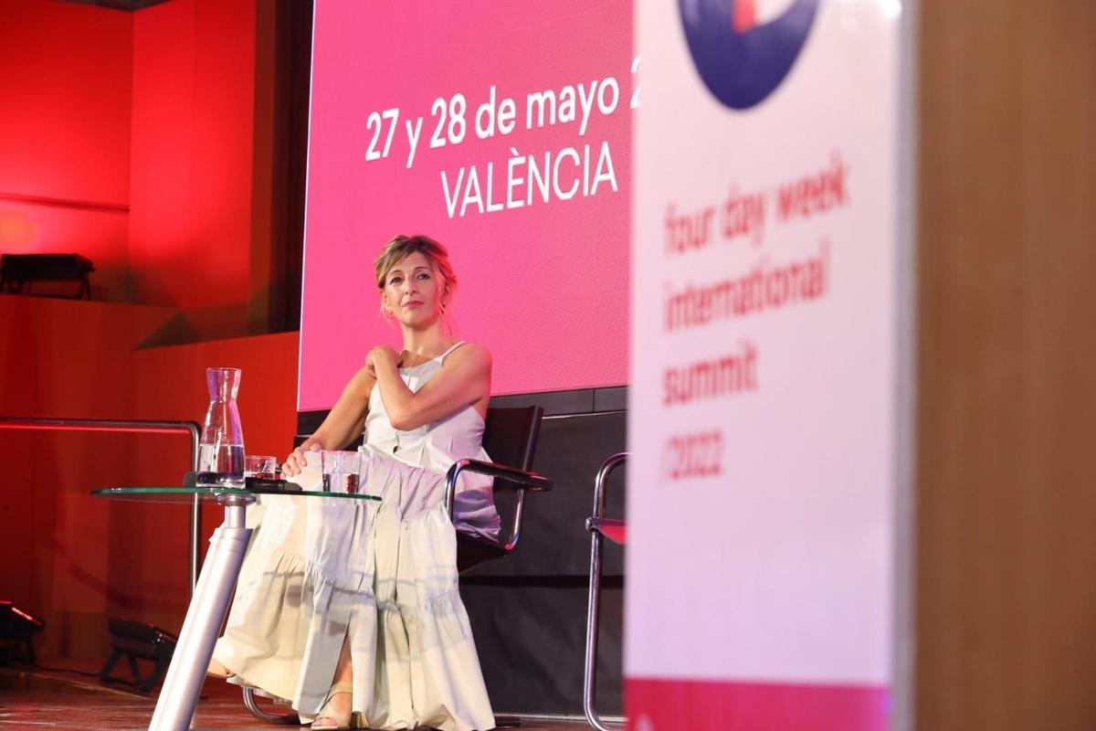 Yolanda Díaz, en Valencia.