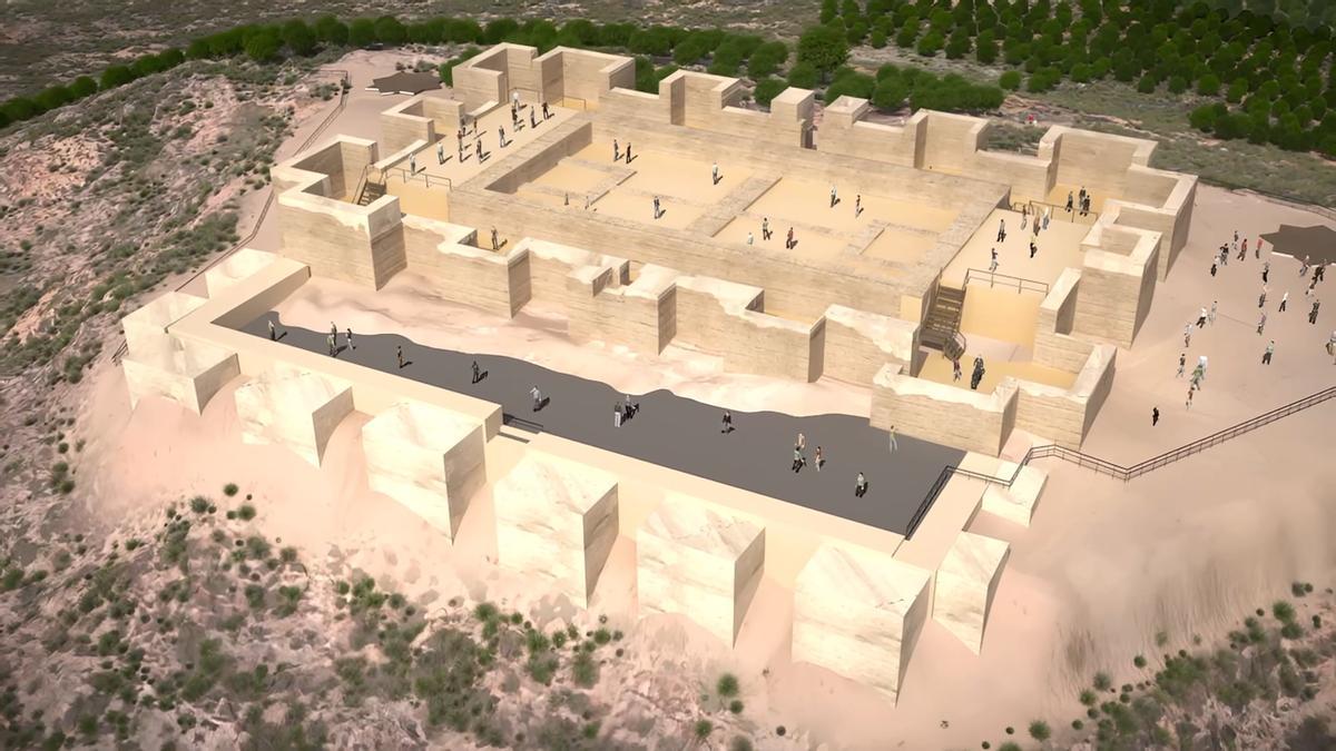 Recreación del Castillejo de Monteagudo.