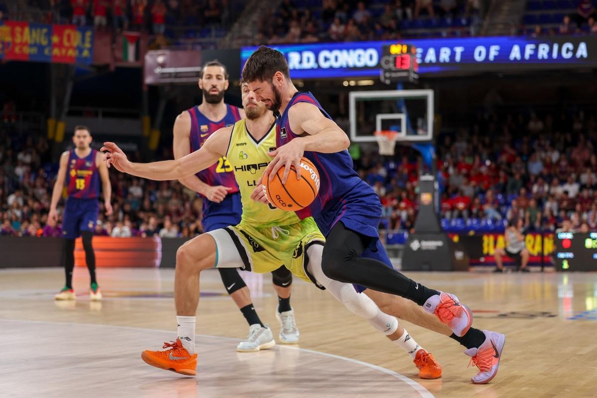 Brizuela, en una acción en la primera mitad ante el Hiopos Lleida