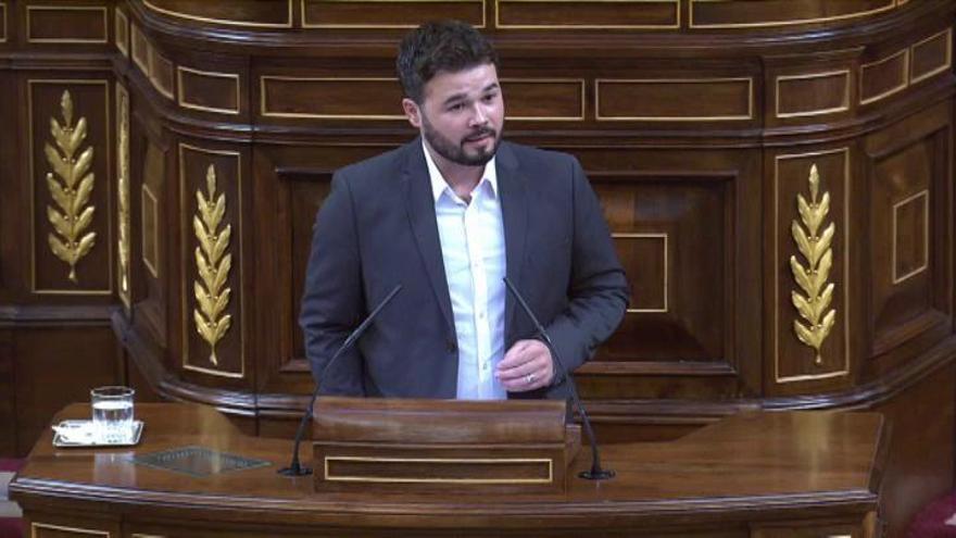 Rufián defiende la derogación de la 'ley mordaza